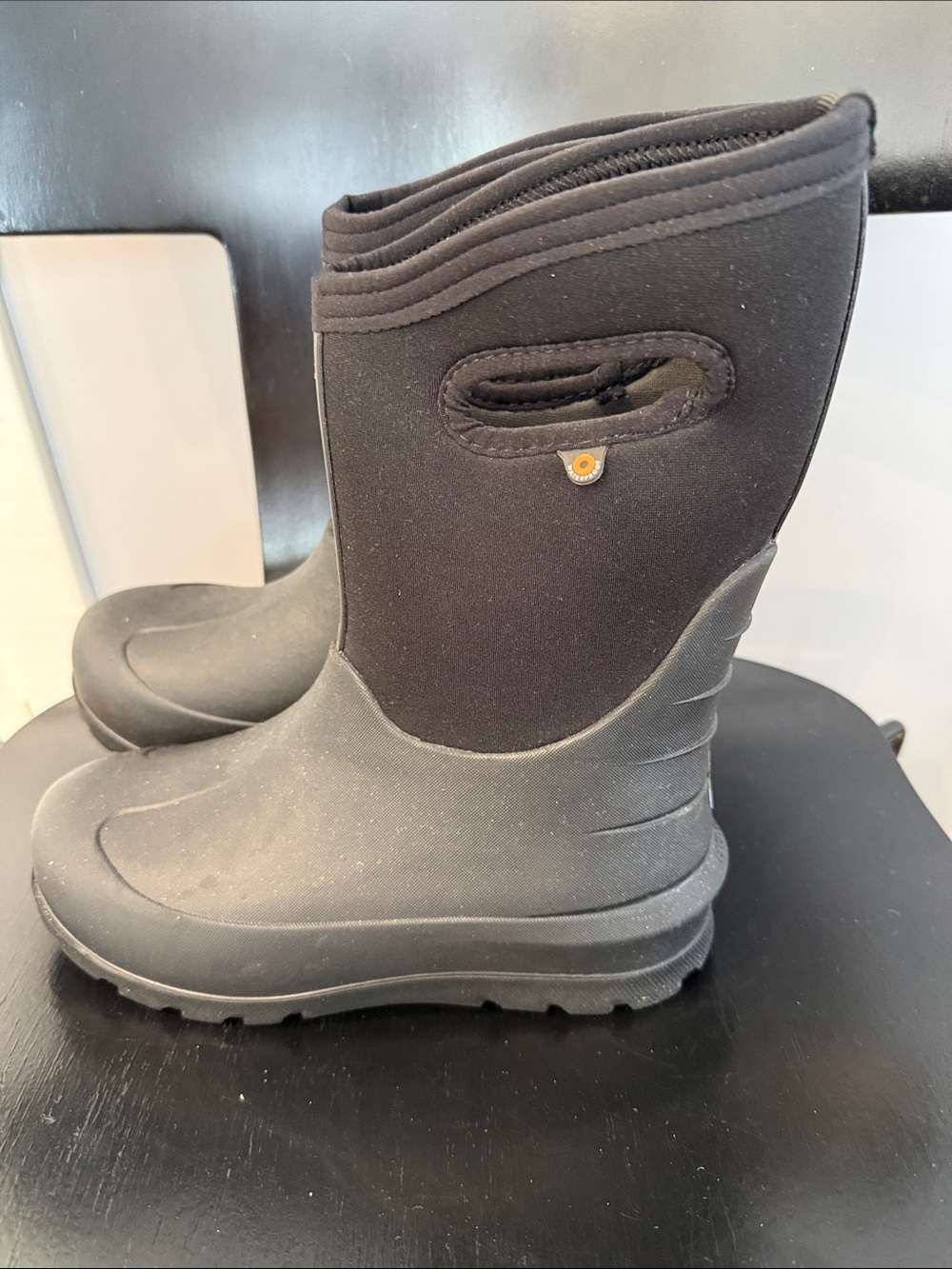 Bogs Kids Black Neoprene Pull-On Rain & Snow Boots